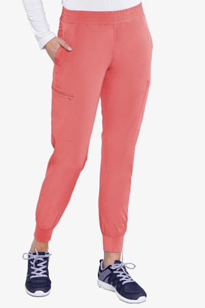 8739 SMOCKED WAIST JOGGER (Size: XS-3X) - Coral