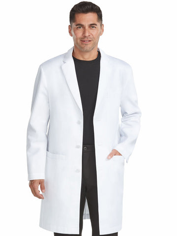 9644 TAILORED MID LENGTH LAB COAT - White