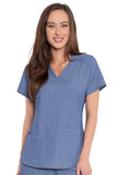 7459 V-NECK SHIRTTAIL TOP - Salt