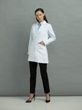 9644 TAILORED MID LENGTH LAB COAT - White