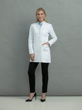 9644 TAILORED MID LENGTH LAB COAT - White